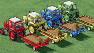 Work OF Colors  MANURE WORK with Mini TRAILER with Mini Tractors  Farming Simulator 22 [upl. by Ahsratan]