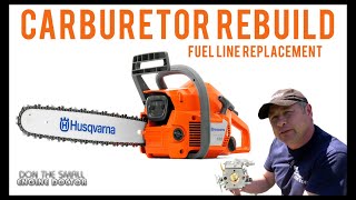 Husqvarna 136 Chainsaw Carburetor Rebuild amp Fuel Line Repair  Video [upl. by Chrisoula327]