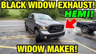 2014 RAM 1500 57L HEMI DUAL EXHAUST w BLACK WIDOW WIDOW MAKER [upl. by Wildon]