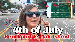 Fourth of July in Southport North Carolina • Beach Day on Oak Island NC • Fourth of July 2024 [upl. by Pitchford]