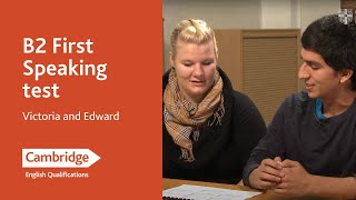 B2 First Speaking test  Victoria and Edward  Cambridge English [upl. by Argyle]