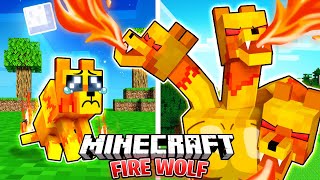 I Survived 100 DAYS as a FIRE WOLF in HARDCORE Minecraft [upl. by Annelak]