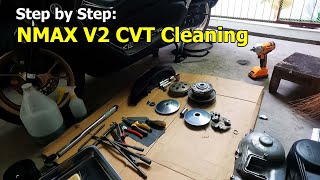 Step by Step CVT Cleaning of NMAX V2  Linis Panggilid [upl. by Hadik]