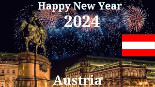 New Year 2024 Celebrations in Vienna Austria  Fire Works in Vienna Street Austria [upl. by Ellicul632]