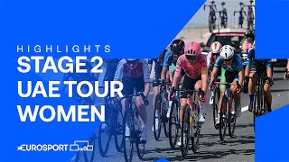 🚴‍♀️ Stage 2 Highlights UAE Tour Women 2024  Eurosport Cycling [upl. by Padget]