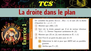 La droite dans le plan — Exercice 1 — TCS [upl. by Apurk]