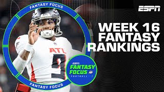 Week 16 Fantasy Rankings  Fantasy Focus 🏈 [upl. by Latoniah]