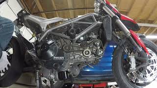 Ducati Hyperstrada  Hypermotard 821  Desmo Timing Belt Replacement and Tension [upl. by Anigar177]