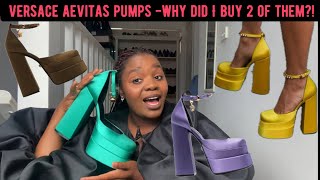 VERSACE MEDUSA AEVITAS PLATFORMS A DOUBLE UNBOXINGREVEAL  Preloved shoe finds [upl. by Nahallac371]