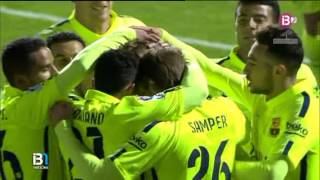 Falta y gol de Rakitic en el Alcoyano  FC Barcelona Copa del rey 1415 [upl. by Heiskell]