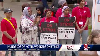 Boston Hotel workers continue to strike [upl. by Gladdy362]