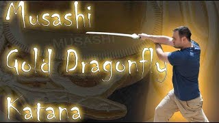 Musashi Gold Dragonfly Katana Review and Destruction Test [upl. by Yrellih578]