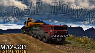 Naik Turun Map Lost Town Maz537 Angkut Excavator  RTHD Gameplay [upl. by Onaicram]