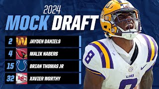 POSTCOMBINE NFL MOCK DRAFT Malik Nabers off the board BEFORE Marvin Harrison Jr  CBS Sports [upl. by Kacie]