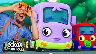 Transportation Song｜Blippi amp Gecko｜Childrens Music｜Trucks For Kids｜Geckos Songs [upl. by Demitria]