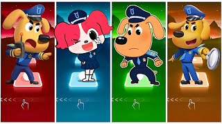 Sheriff Labrador 🆚 Papillon 🆚 Patrol Labrador 🆚 Police Officer All Team 🎶 Tiles Hop EDM Rush [upl. by Dnamron]