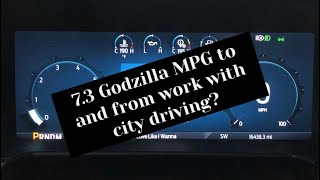 2023 F250 with 73 Godzilla MPG round trip to work with city driving [upl. by Assenaj390]