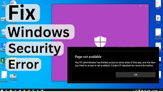 windows security error windows 10 11  Your IT administrator has limited access  sr tech 360 [upl. by Elesig]