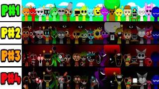 Incredibox Sprunki All Character Together  New Mod  PHASE 1 VS PHASE 2 VS PHASE 3 VS PHASE 4 [upl. by Ahseral]