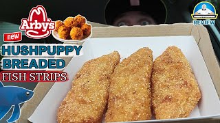 Arbys® Hushpuppy Breaded Fish Strips Review 🤫🍞🐟  theendorsement [upl. by Amian727]