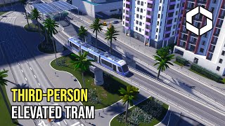 ThirdPerson Elevated Tram Ride  Cities Skylines 2 3rd Person Ride  Coraline City [upl. by Gennifer773]