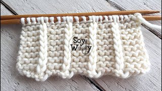 Punto fácil en dos vueltas para tejer bufandas y mantas dos agujas Inglés y ContinentalSoy Woolly [upl. by Meredithe]