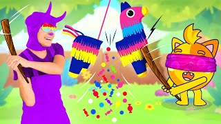 Canción de la piñata  Canciones infantiles y rimas para niños  Con Little Zoo en Español [upl. by Anilegna954]