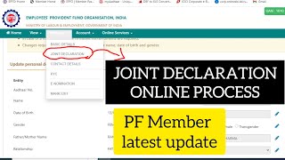 Online Joint Declaration Form for PF correction  new update of JD online correction in EPF data [upl. by West493]