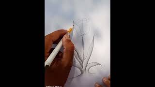 flower drawing pencil shading [upl. by Laamak]