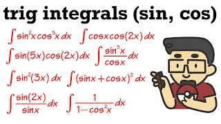 trig integrals involving sine and cosine calculus 2 [upl. by Ylrevaw]