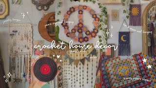 crochet room decor  wall hangings leaf garland jewelry hanger coasters and more 🌱🌙 [upl. by Aniuqahs627]