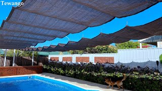 Customize Retractable Wave Sun Shade Net Sliding Canopy For Pergola [upl. by Aliam87]