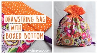 EASY Drawstring Bag with Boxed Bottom  Organize your Life  Whitney Sews [upl. by Adnirual]