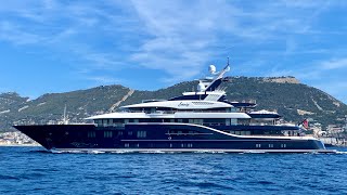 SOLANDGE €155 Million 85m Lurssen Built Superyacht Docking In Gibraltar 4K [upl. by Fusco]