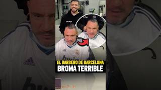 ¡Barbero se burla de los fans del Barça con una camiseta del Real Madrid 😱 probarbersstudio [upl. by Nyleaj242]