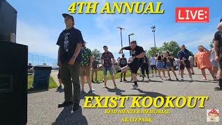 LIVE 4TH ANNUAL EXIST KOOKOUT SKATE CONTEST AND BANDS live skateboarding [upl. by Ennayd825]