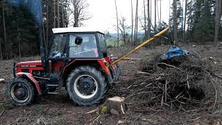 ZETOR 6245 a vyvážečka na klestí a klády 2 [upl. by Aicela942]