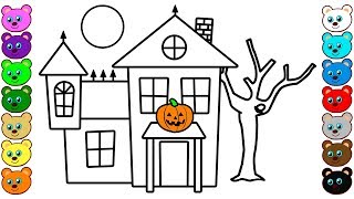 Halloween House  Coloring Pages for Toddlers [upl. by Kylynn168]