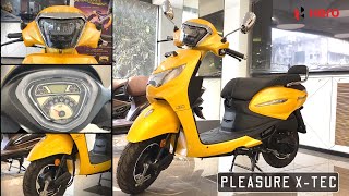 New Hero Pleasure plus Xtec  jubilant yellow variant  Features and Mileage [upl. by Euqinommod]