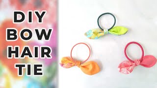 DIY Hair Ties  Knot Bow Hair Ties Tutorial Quick amp Easy [upl. by Ralph605]