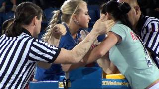 World Armwrestling Championship 2011  Backman vs Gladkaya Right Hand [upl. by Pruchno]