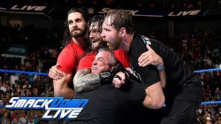 Kurt Angle amp The Shield lead a Raw raid of SmackDown SmackDown LIVE Nov 14 2017 [upl. by Manoop]