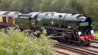 35028 “Clan Line” amp 67024 depart Tonbridge on “The Golden Age of Travel by Steam” Pullman  270624 [upl. by Cissiee12]