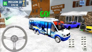 Bus Driving  Winter Ski Park Snow Drive  Android Gameplay [upl. by Yboc]