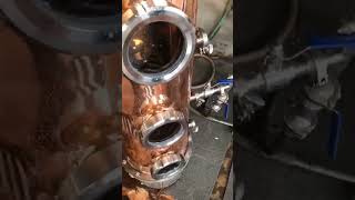 Sipirits making distiller copper column with plates wash and testing with pressure gaugedistillery [upl. by Aerdnac]