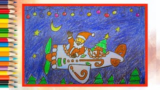 Christmas day drawing  best christmas day drawing ideas for kids  step by step drawing  easy [upl. by Anauqaj242]