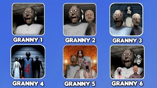 Granny 1 vs Granny 2 vs Granny 3 vs Granny 4 vs Granny 5 vs Granny 6 Escape Endings [upl. by Gretchen]