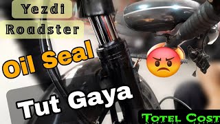 Yezdi Roadster Oil Seal Change  Front Shocker Oil Seal  Oil Seal Change jawayezdi trending [upl. by Tteragram674]