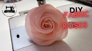 📌 DIY FABRIC ROSES  How to make handmade fabric flowers easy and beautiful  Nabiesew [upl. by Vanya312]