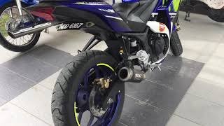 YAMAHA R25 MOVISTAR ORIGINAL SC PROJECT CRT CARBON EXHAUST MUFFLER SOUND [upl. by Ylelhsa]